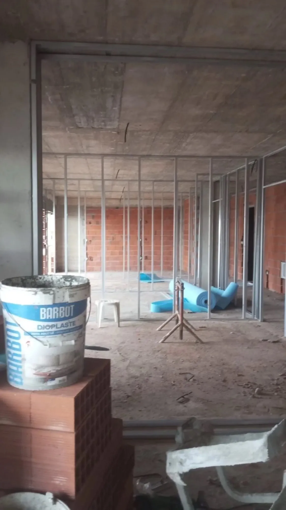 Drywall partitions, in progress